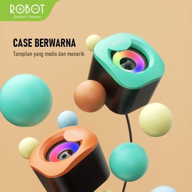 Robot RS180 Speaker Komputer Cpu Hp Multimedia USB Speaker RGB 4W