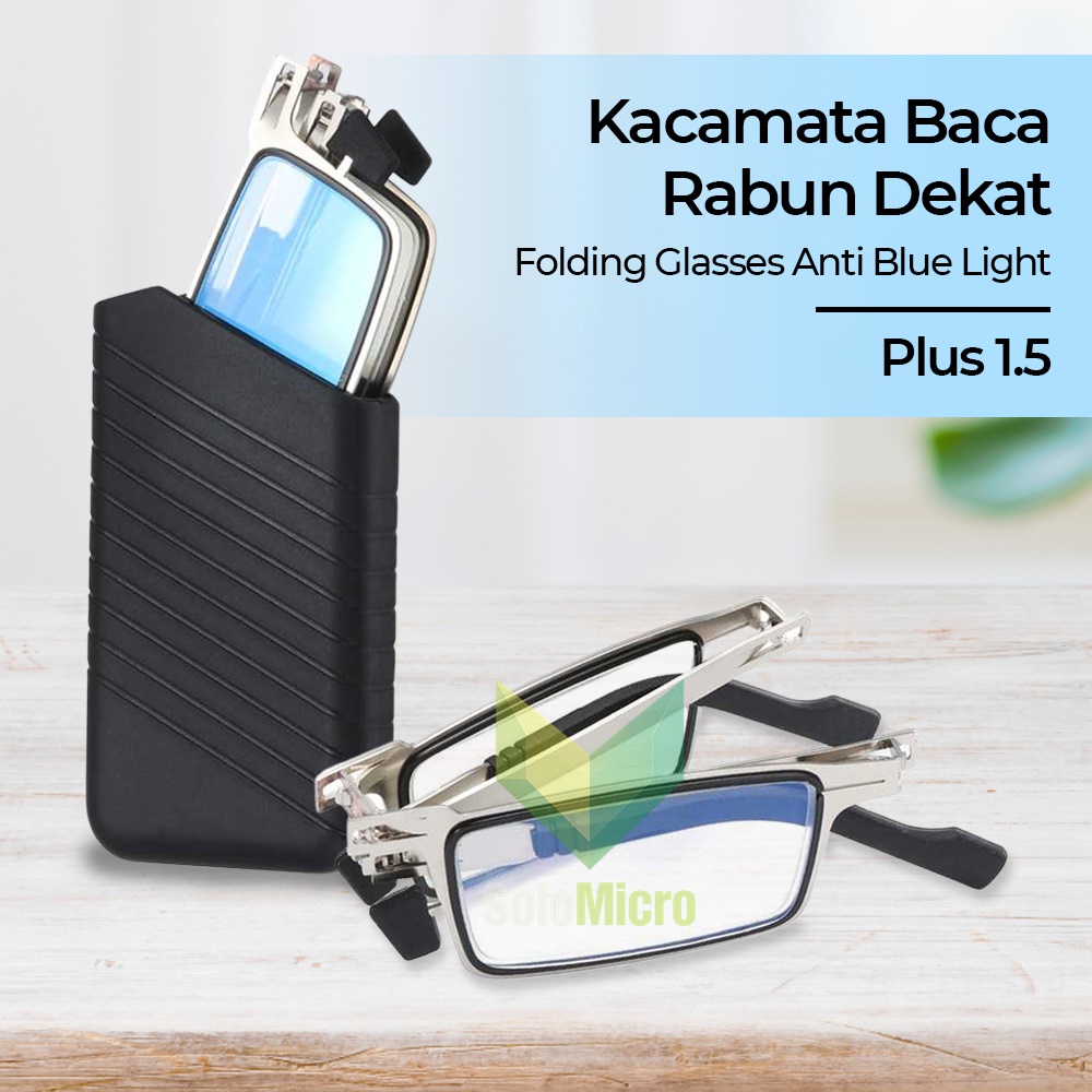 KACAMATA Baca Rabun Dekat Glasses Anti Blue Light Lensa Plus 1.5 - F400 - Black