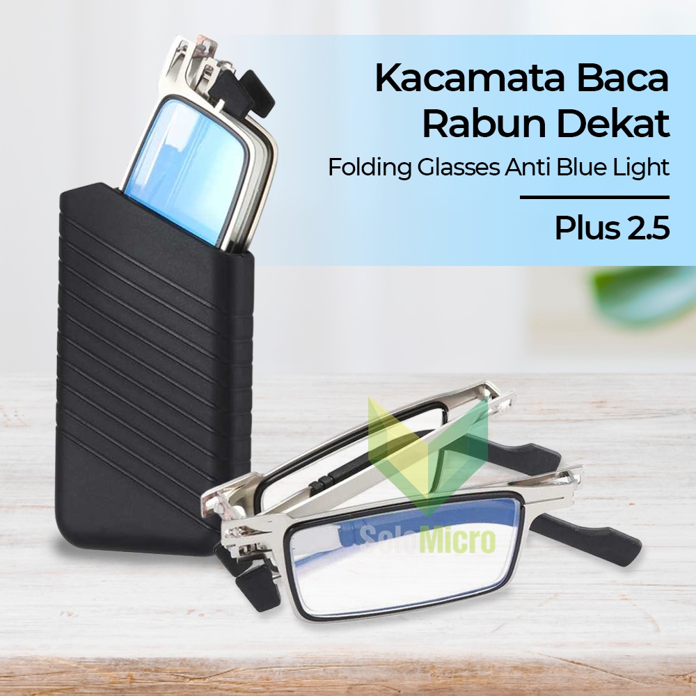 KACAMATA Baca Rabun Dekat Glasses Anti Blue Light Lensa Plus 2.5 - F400 - Black