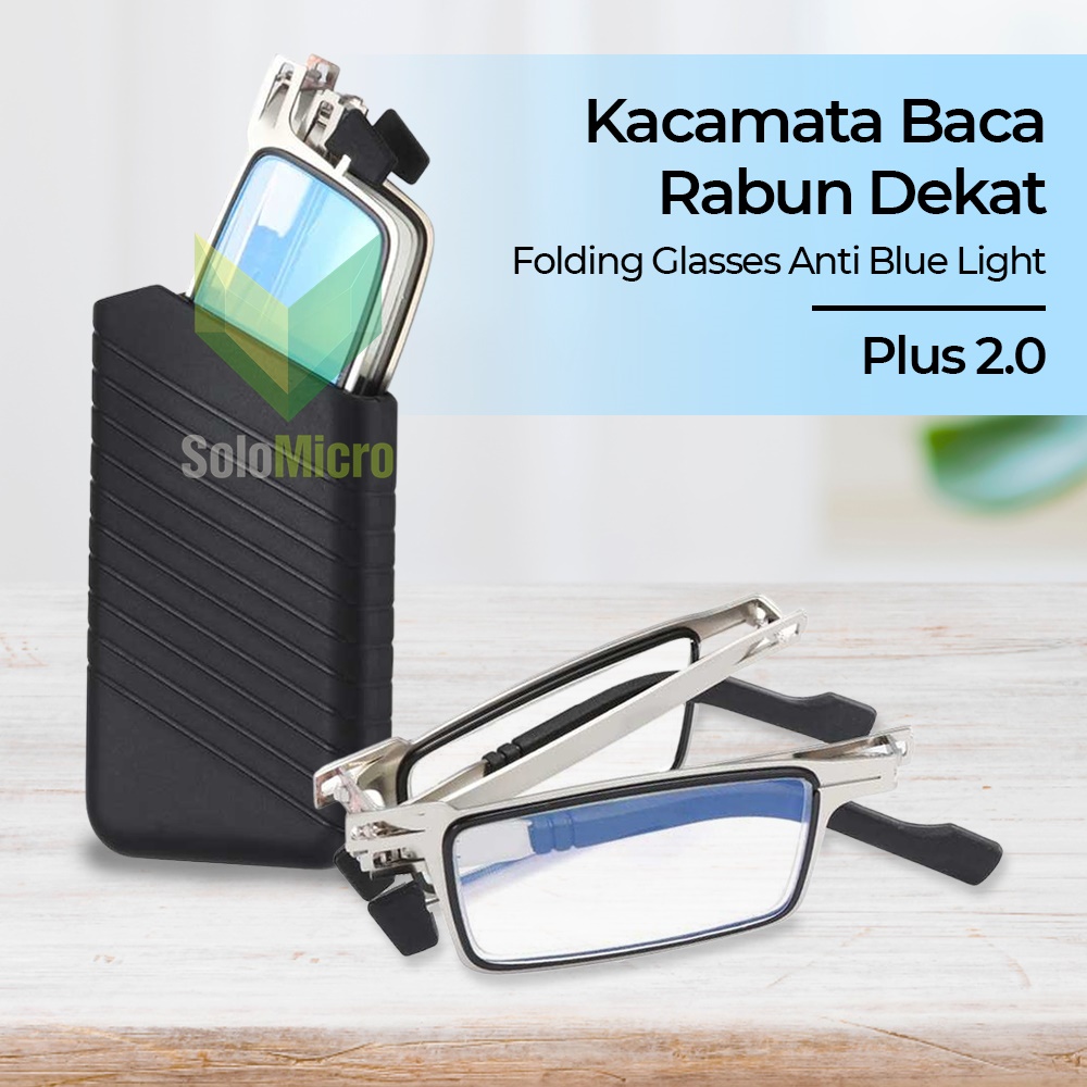 KACAMATA Baca Rabun Dekat Glasses Anti Blue Light Lensa Plus 2.0 - F400 - Black