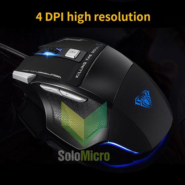 AULA Mouse Gaming S12 Wired Professional Office Mouse RGB 4800DPI Low Latency Esports Gaming Mouse Laptop PC Garansi