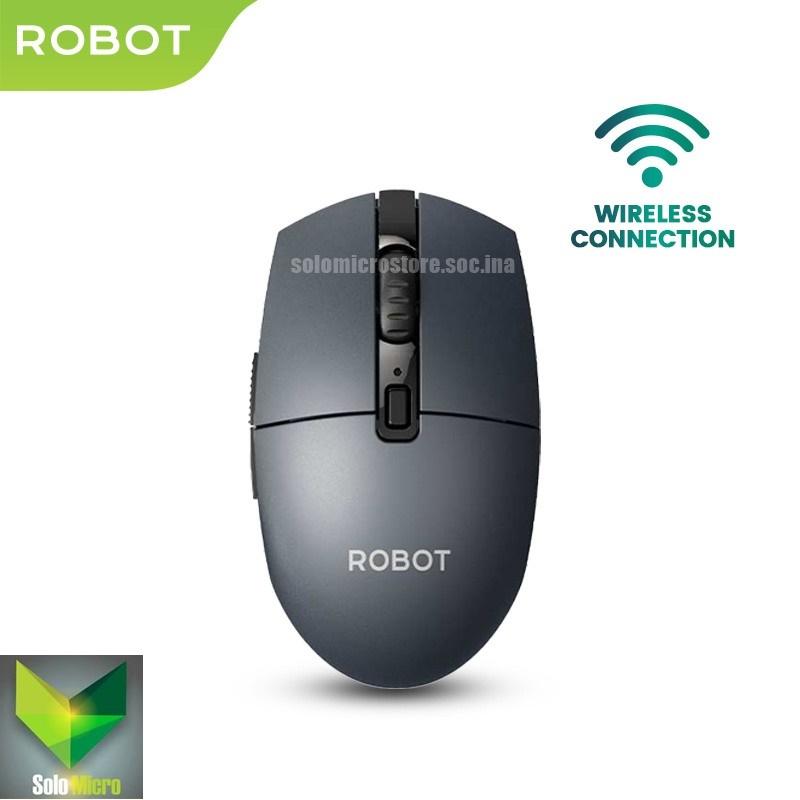 ROBOT Mouse Wireless M317 Grey dengan 2 Tombol Shortcut Multifungsi 5 Tingkat 4000DPI