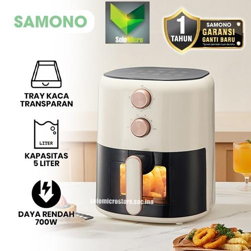 SAMONO Aesthetic Transparan Air Fryer 700W Low Watt SNI SW-AFW50
