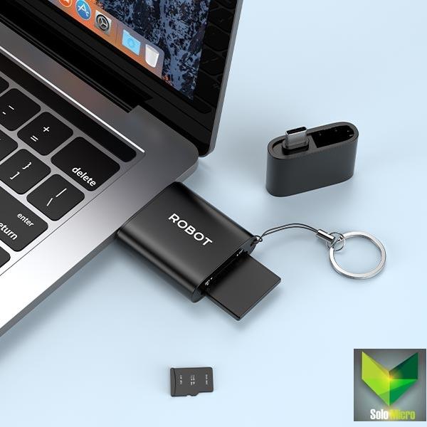 ROBOT CardReader Card Reader Usb 3.0 Usb A & Type C CR203 BLACK