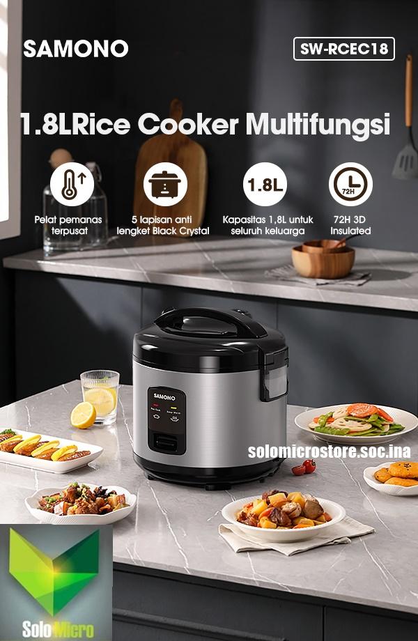 SAMONO SW-RCEC18 1.8L Big Rice Cooker Magiccom Penanak Nasi 5 Layers Non-stick Coating