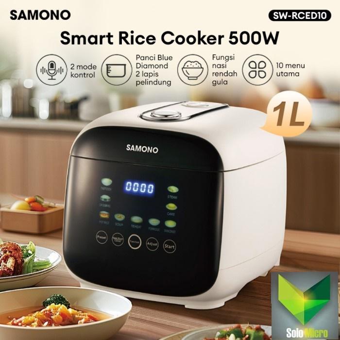SAMONO Smart Rice Cooker 1 Liter 500 Watt Touch Screen SW-RCED10 Garansi 1 Tahun