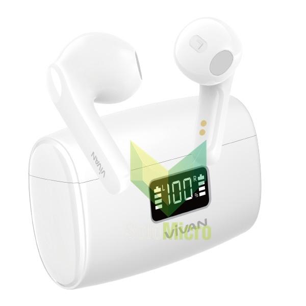 VIVAN Life P1 TWS True Wireless Stereo Half in-ear Powerful Bass with LED Display and 2000mAh Powerbank 200H Playtime BT5.4