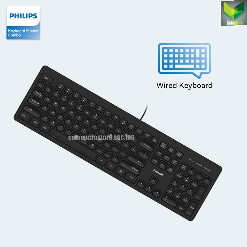 PHILIPS Keyboard USB Kabel Wired SPK6208 Original Garansi Resmi