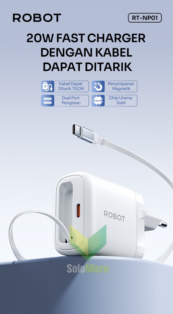 ROBOT Retractable Cable Charger RT-NP01 20W