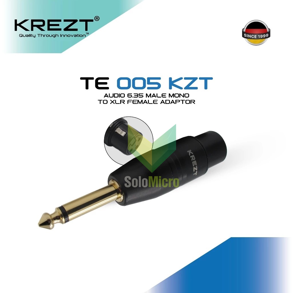 KREZT TE-005 KZT Jack Connector Audio 6.35 Male Mono To XLR Female Adaptor Konektor Metal Audio Converter