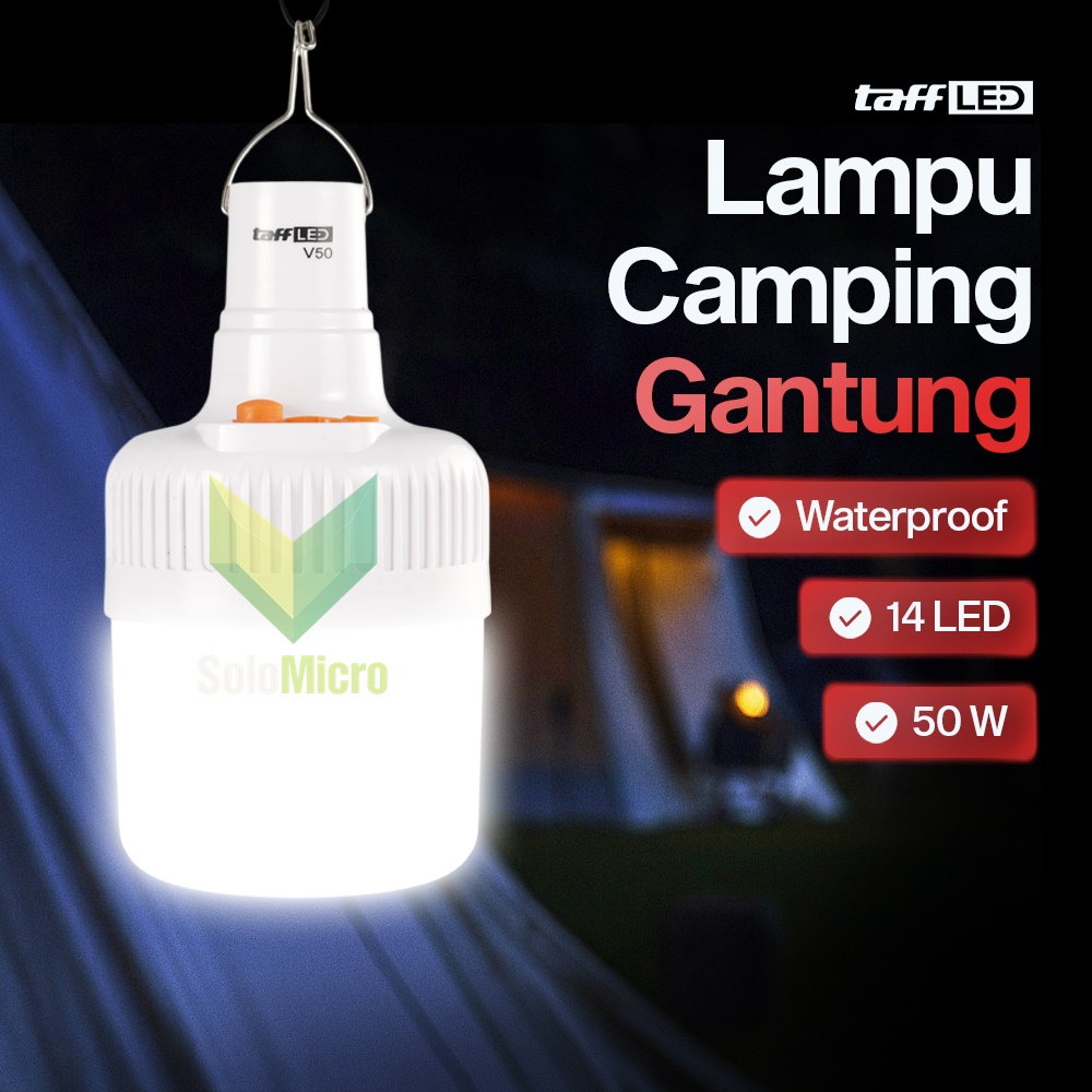 TaffLED Lampu LED Camping Gantung Waterproof Natural White 50W - V-50 - White