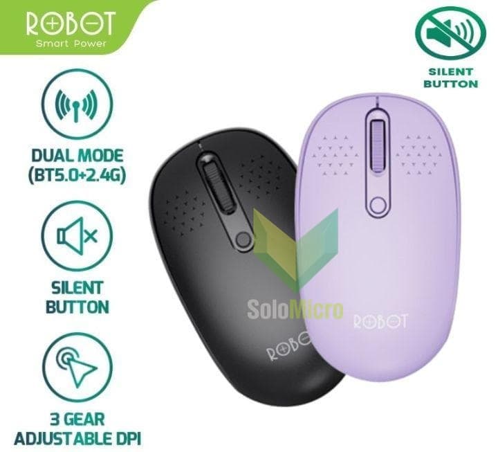 ROBOT Mouse USB 2.4G Wireless & Bluetooth 5.0 Dual Mode ROBOT M360