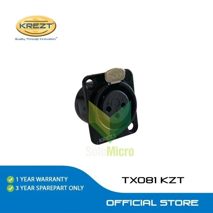 KREZT TX-081 KZT Jack XLR Connector Socket Black Gold Pins Inter Koneksi Antar Perangkat Audio XLR - Hitam