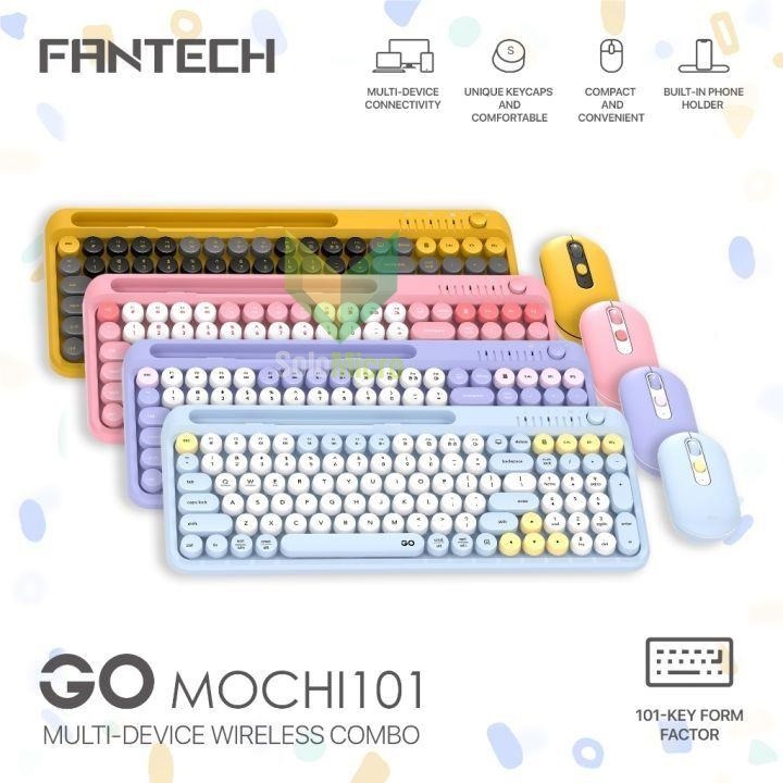 FANTECH GO MOCHI101 WK899 Keyboard Mouse Kantor Multi-Device Wireless Combo 101-Key Form Factor dengan Koneksi Multi-Gadget dan Keycaps Unik