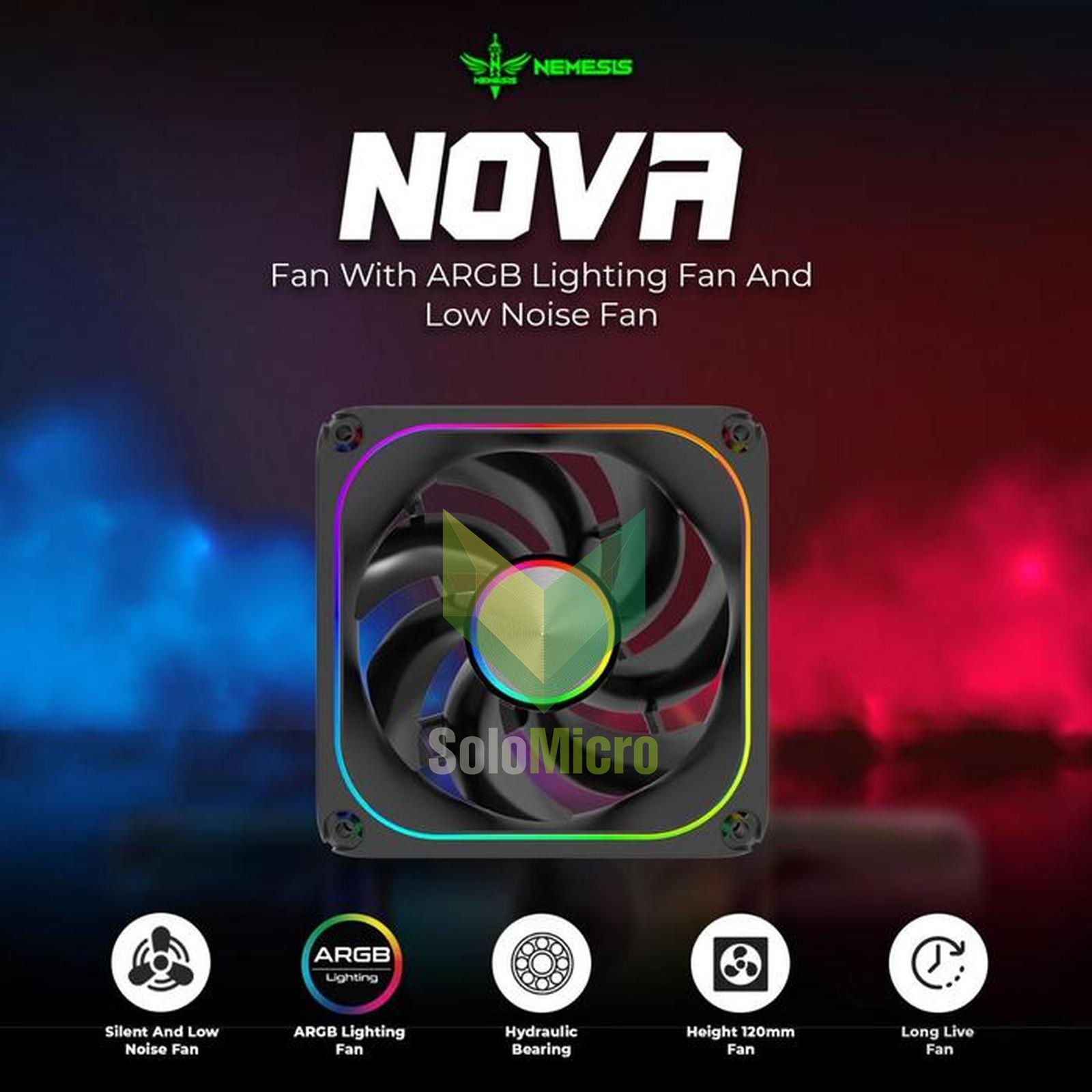 NYK Nemesis NOVA Fan Case 12CM ARGB SYNC Ring Frame
