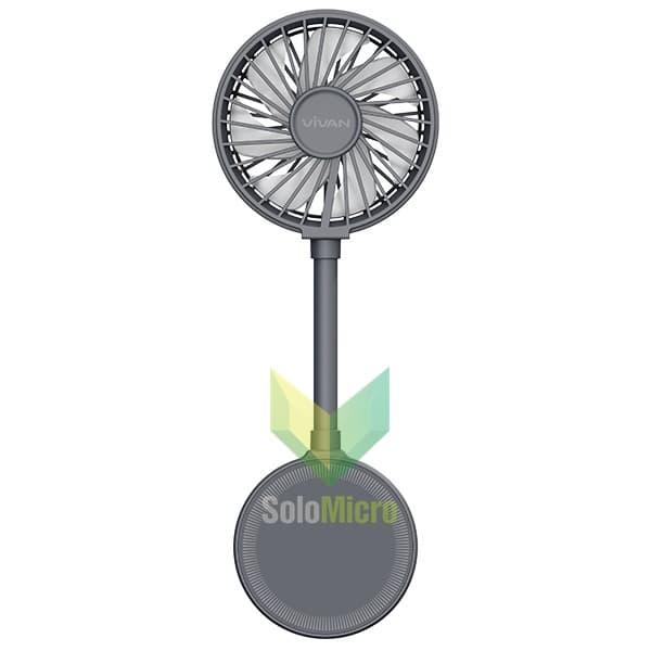 VIVAN Kipas Angin Lipat 2 in 1 Magnetic Mini Fan VF03 Warna Abu-abu Tua dengan Desain Magnetik dan Portabel