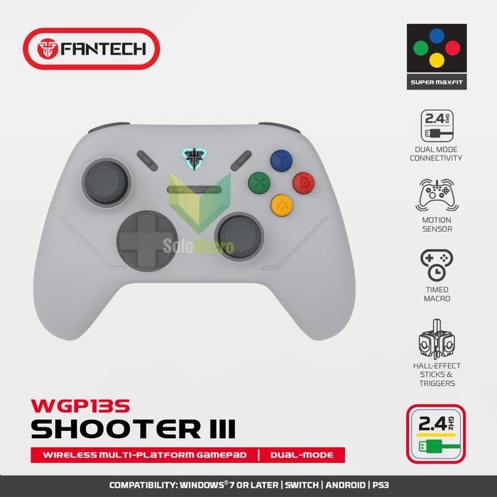 FANTECH Shooter III WGP13S Joystick Wireless Multi-platform Gamepad Android PC PS Gaming Controller Dual Mode Connectivity Motion Sensor