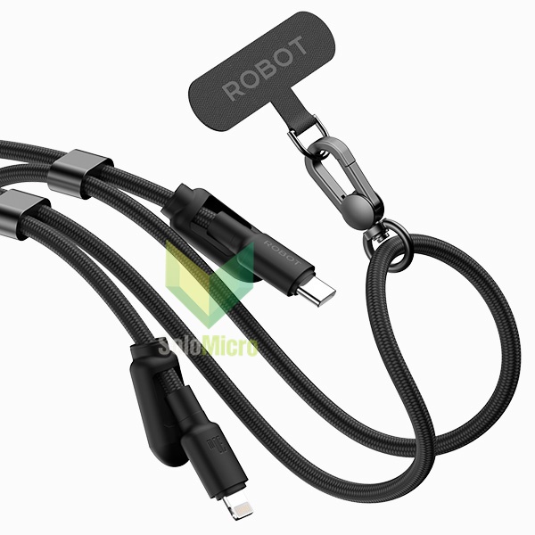 ROBOT Phone Strap Data Cable RGSCL120 3A 30W Type-C TO Lightning 120CM