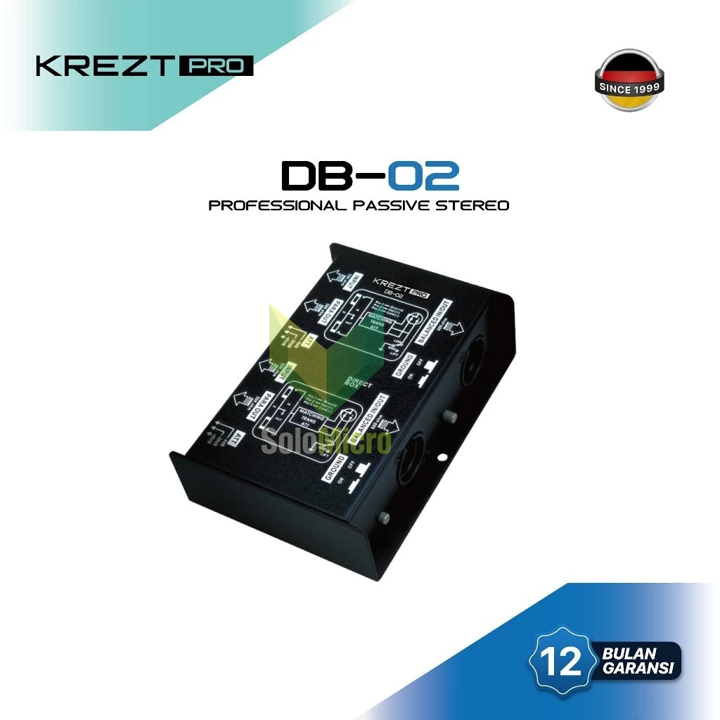 KREZT PRO DB-02 Direct Box Passive Mono DI BOX Pasif Sinyal Instrumen yang Unbalanced + High Impedance dengan Perangkat Audio Profesional