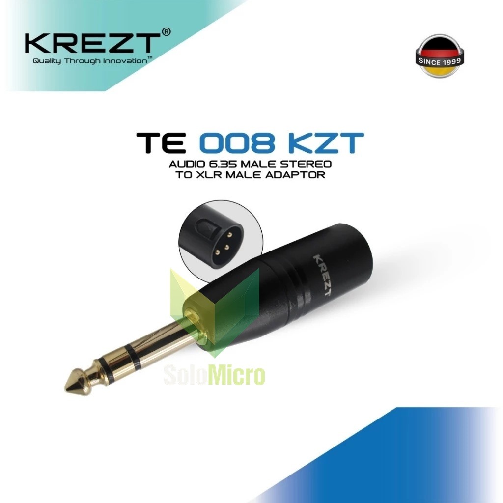 KREZT TE-008 KZT Audio Adapter 6.35mm Stereo Male To XLR Male Adapter Converter Kabel Stabil Kualitas Tinggi