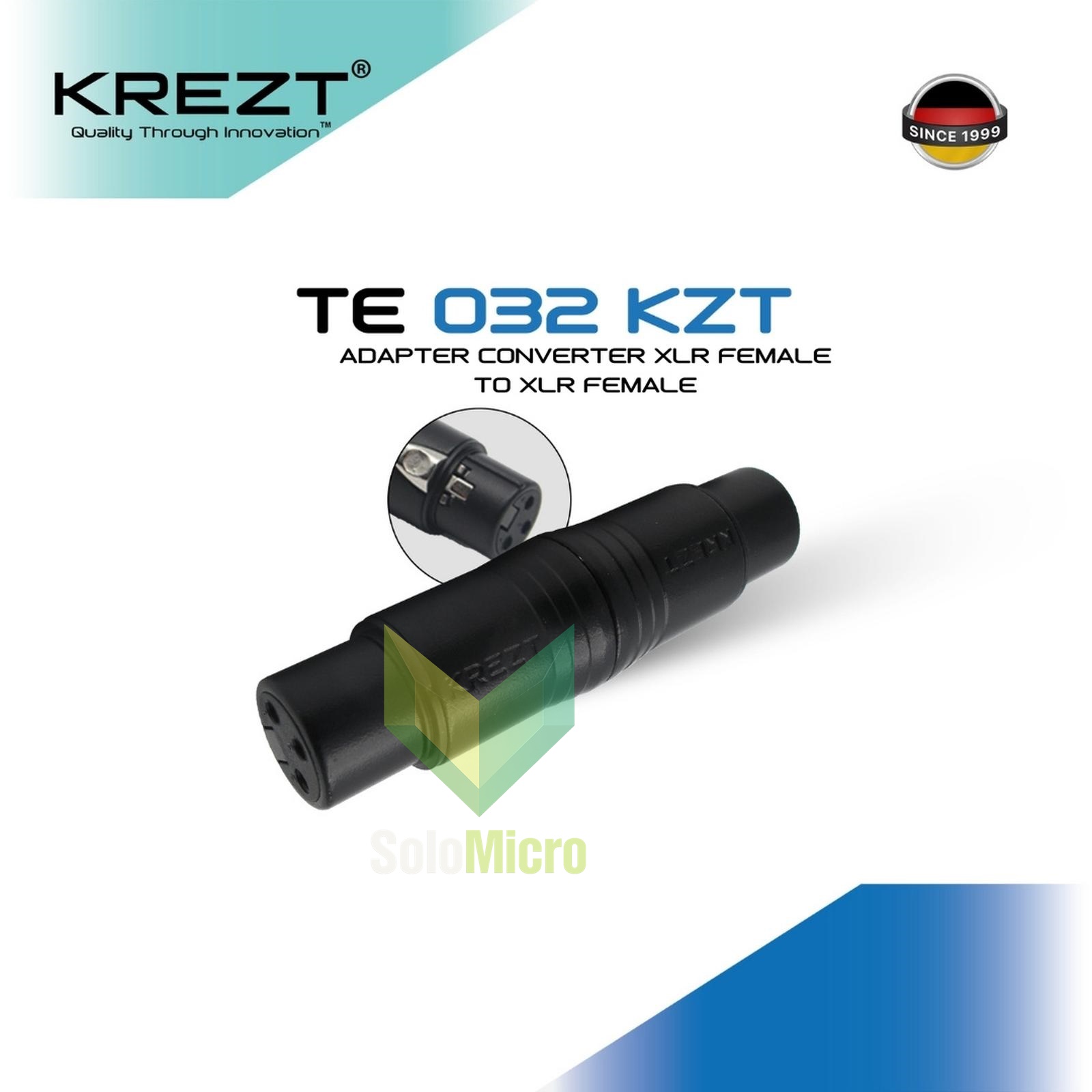 KREZT TE-032 KZT Audio Adapter XLR Female To XLR Female Adapter Converter Kebutuhan Audio Profesional seperti Sistem PA, Mixer, Microfon