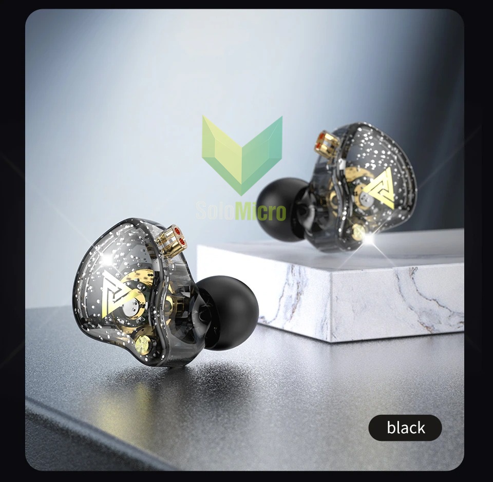 QKZ HiFi Earphone Bass In-Ear Noise Reduction 11mm Driver with Mic - AK6-PRO - Black