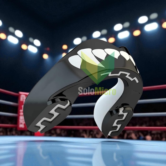 PELINDUNG Gigi Mulut Sport Mouthguard Gumshield Boxing LH-57 untuk Keamanan dalam Pelatihan dan Pertandingan - Black White