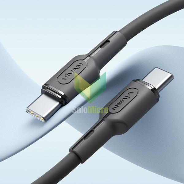 VIVAN Silicone Data Cable, VSCC100 C to C 60W