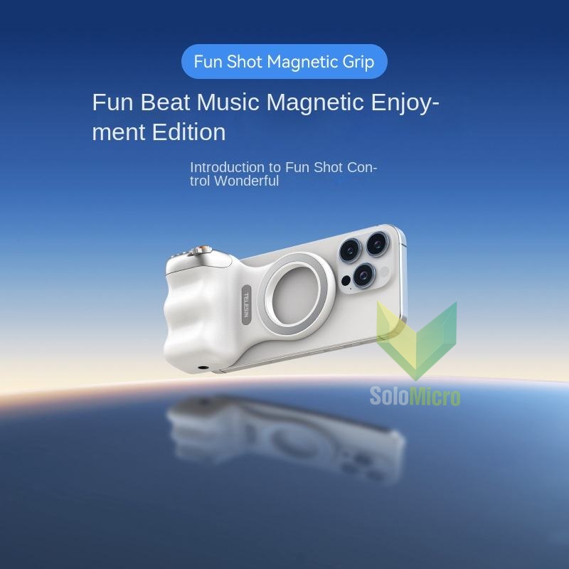 TELESIN Fun Shot Magnetic Grip 2 Phone DSLR Style Shutter Wireless - P5-MP-001WH - White
