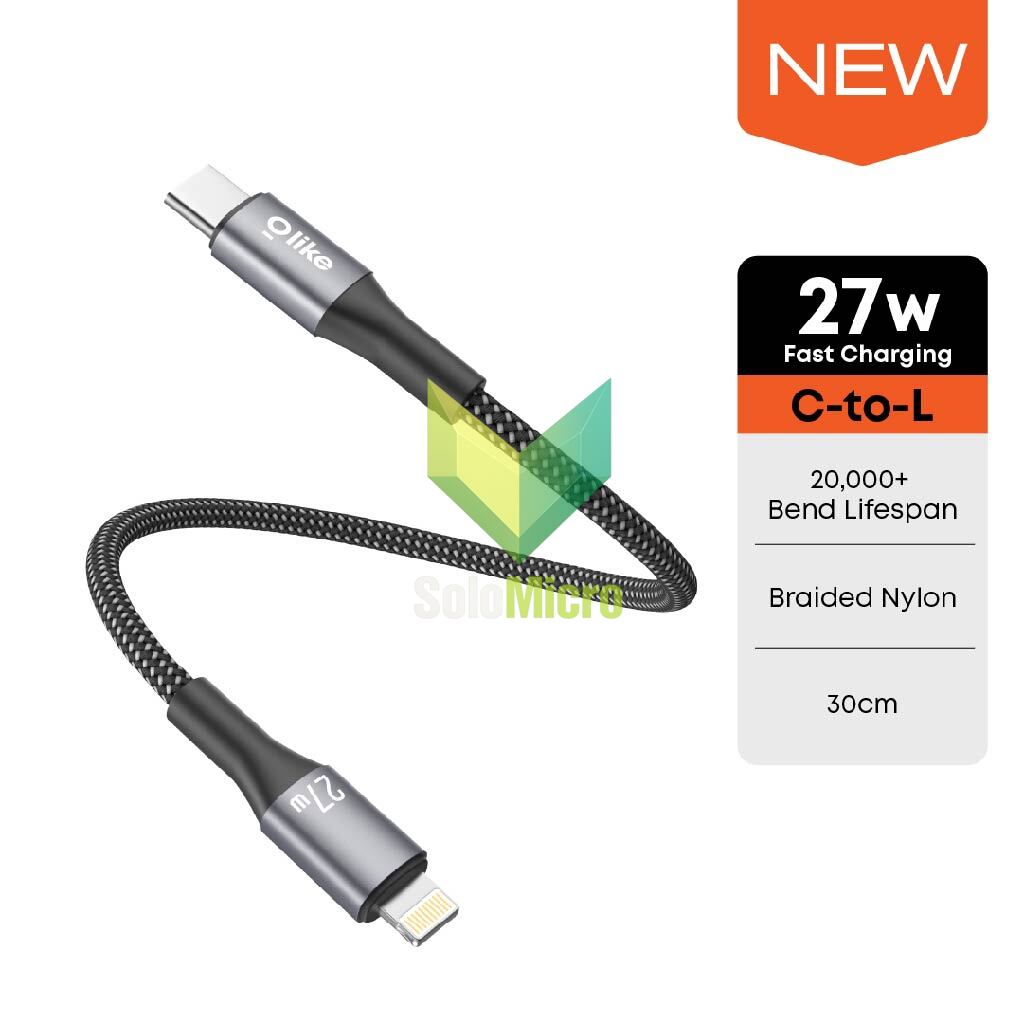 OLIKE Data Cable D115CL-30CM USB Type-C to Lightning 30cm - Black