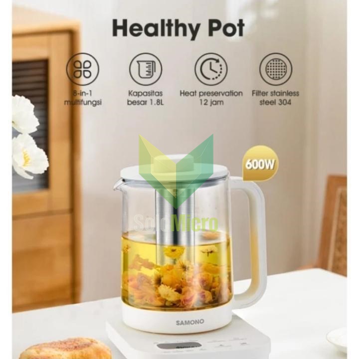 SAMONO SW~HP18L SMART ELECTRiC HEALTH POT KETTLE 1,8 LiTER