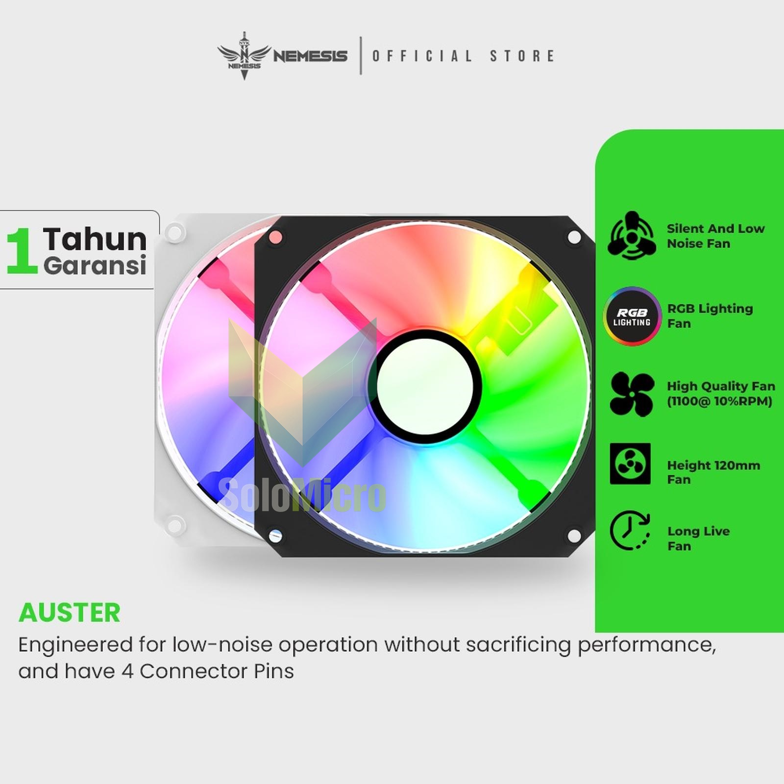 FAN Case RGB Mirror Nemesis AUSTER - Black